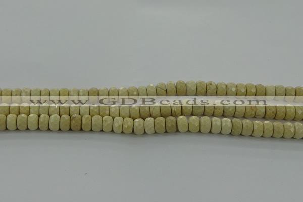 CRI221 15.5 inches 5*8mm faceted rondelle riverstone beads