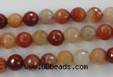 CRJ252 15.5 inches 8mm faceted round red jade gemstone beads