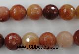 CRJ254 15.5 inches 12mm faceted round red jade gemstone beads