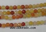 CRJ400 15.5 inches 4mm faceted round red & yellow jade beads