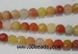 CRJ401 15.5 inches 6mm faceted round red & yellow jade beads