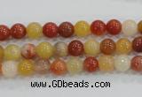 CRJ412 15.5 inches 6mm round red & yellow jade beads wholesale