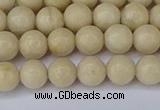 CRJ601 15.5 inches 6mm round white fossil jasper beads wholesale