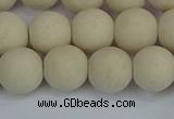 CRJ612 15.5 inches 8mm round matte white fossil jasper beads