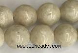 CRJ622 15.5 inches 8mm round white fossil jasper beads wholesale