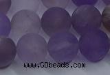 CRO1014 15.5 inches 12mm round matte amethyst gemstone beads