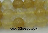 CRO1033 15.5 inches 10mm faceted round yellow watermelon quartz beads