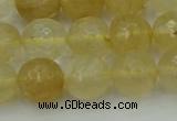 CRO1034 15.5 inches 12mm faceted round yellow watermelon quartz beads