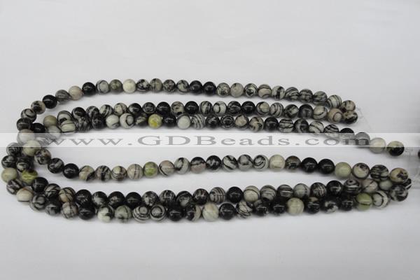 CRO105 15.5 inches 8mm round black water jasper beads wholesale