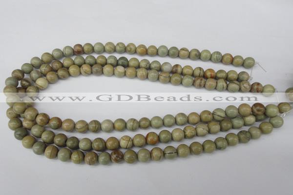 CRO106 15.5 inches 8mm round silver leaf jasper beads wholesale