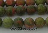 CRO1062 15.5 inches 8mm round matte unakite beads wholesale