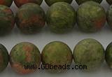 CRO1064 15.5 inches 12mm round matte unakite beads wholesale