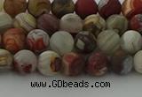 CRO1091 15.5 inches 6mm round matte laguna lace agate beads