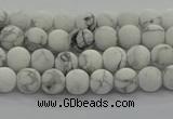 CRO1140 15.5 inches 4mm round matte white howlite beads