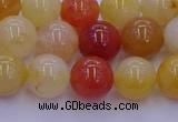 CRO1163 15.5 inches 10mm round golden silk jade beads wholesale