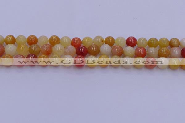 CRO1163 15.5 inches 10mm round golden silk jade beads wholesale