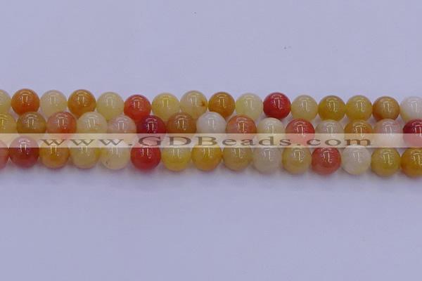 CRO1164 15.5 inches 12mm round golden silk jade beads wholesale