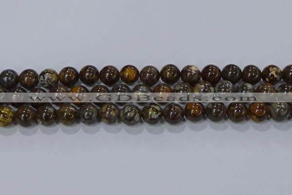 CRO1174 15.5 inches 12mm round fire lace opal gemstone beads