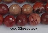 CRO1192 15.5 inches 12mm faceted round red porcelain beads