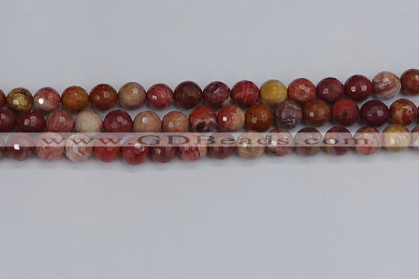 CRO1192 15.5 inches 12mm faceted round red porcelain beads