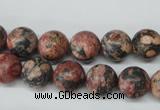 CRO180 15.5 inches 10mm round red leopard skin jasper beads wholesale