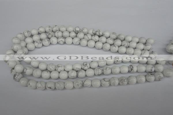 CRO227 15.5 inches 10mm round white howlite turquoise beads wholesale