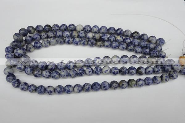 CRO246 15.5 inches 10mm round blue spot stone beads wholesale