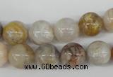 CRO316 15.5 inches 12mm round bamboo leaf agate beads wholesale