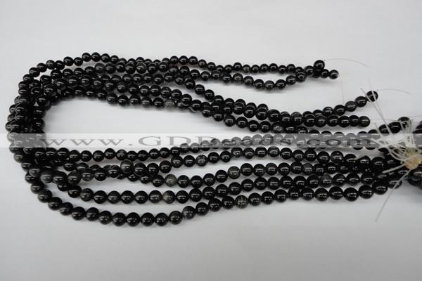 CRO32 15.5 inches 6mm round black obsidian gemstone beads wholesale