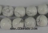 CRO364 15.5 inches 12mm round white howlite turquoise beads wholesale