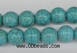 CRO365 15.5 inches 12mm round synthetic turquoise beads wholesale