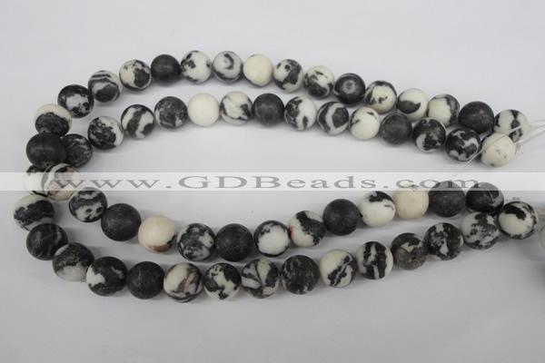 CRO386 15.5 inches 14mm round black & white jasper beads wholesale