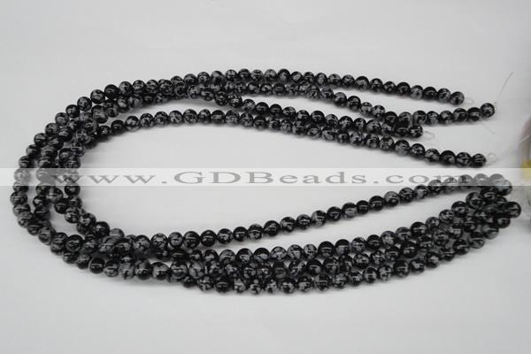 CRO39 15.5 inches 6mm round snowflake obsidian beads wholesale