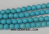 CRO47 15.5 inches 6mm round synthetic turquoise beads wholesale