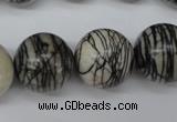 CRO484 15.5 inches 18mm round black water jasper beads wholesale