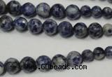 CRO733 15.5 inches 6mm – 14mm faceted round blue spot stone beads