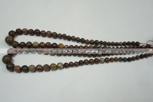 CRO735 15.5 inches 6mm – 14mm faceted round stripe jasper beads