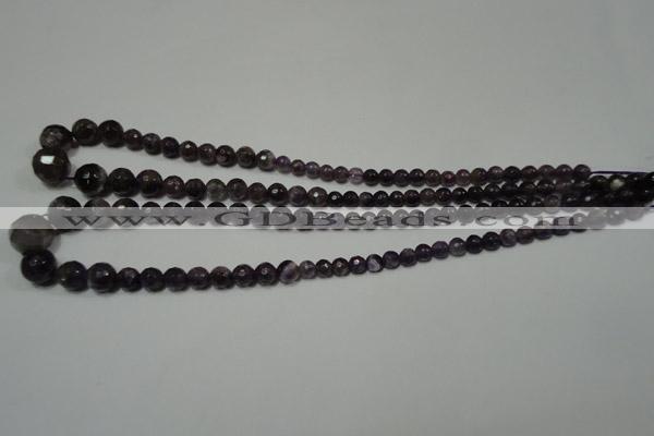 CRO739 15.5 inches 6mm – 14mm faceted round amethyst beads