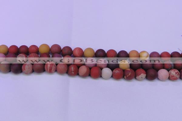 CRO825 15.5 inches 14mm round matte mookaite beads