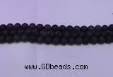 CRO840 15.5 inches 4mm round matte smoky quartz beads