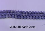 CRO851 15.5 inches 6mm round matte blue spot beads