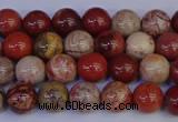 CRO871 15.5 inches 6mm round red porcelain beads wholesale