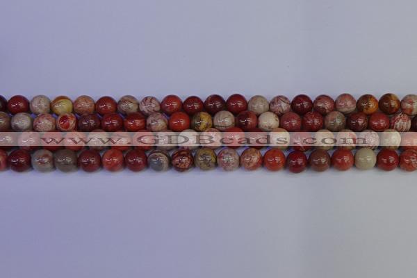 CRO872 15.5 inches 8mm round red porcelain beads wholesale