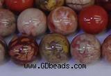 CRO875 15.5 inches 14mm round red porcelain beads wholesale