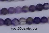 CRO921 15.5 inches 6mm round matte dogtooth amethyst beads