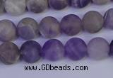 CRO922 15.5 inches 8mm round matte dogtooth amethyst beads