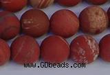 CRO934 15.5 inches 12mm round matte red jasper beads wholesale