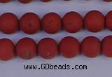 CRO942 15.5 inches 8mm round matte red jasper beads wholesale