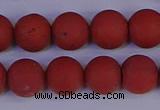 CRO944 15.5 inches 12mm round matte red jasper beads wholesale