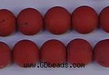 CRO945 15.5 inches 14mm round matte red jasper beads wholesale